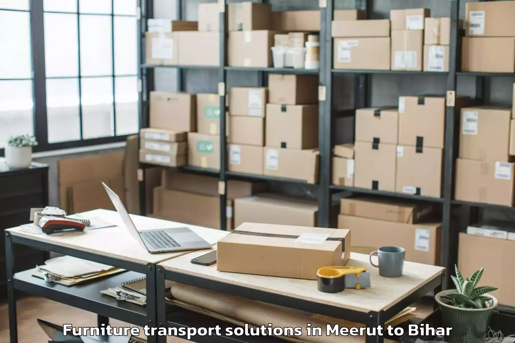 Easy Meerut to Simri Furniture Transport Solutions Booking